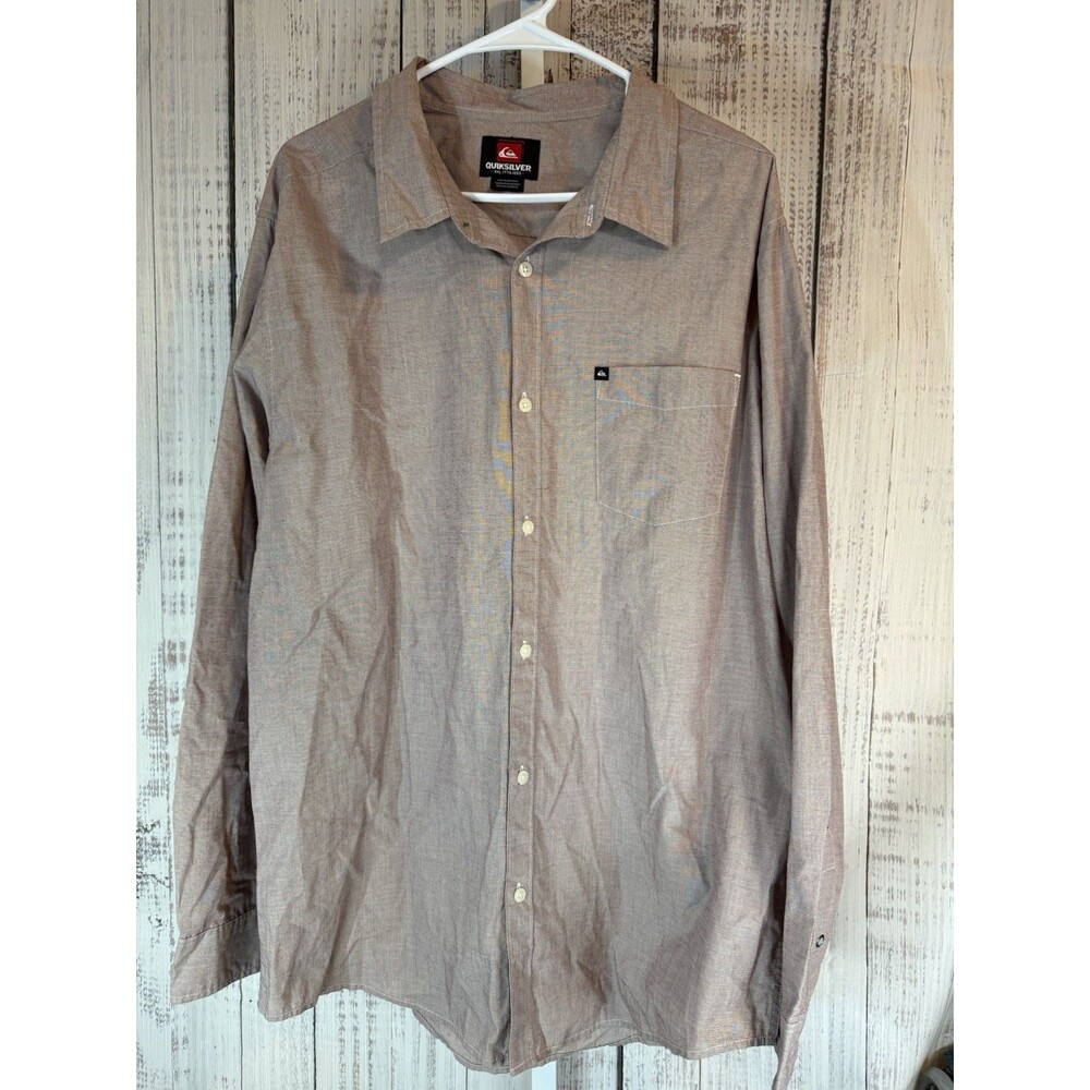 Quicksilver Men’s XXL Button Up Shirt Long Sleeve Maroon
